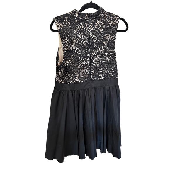 Chi Chi London Plus Size 16 Black Lace Fit Flare Dress Sleeveless Party Cocktail - Picture 2 of 6